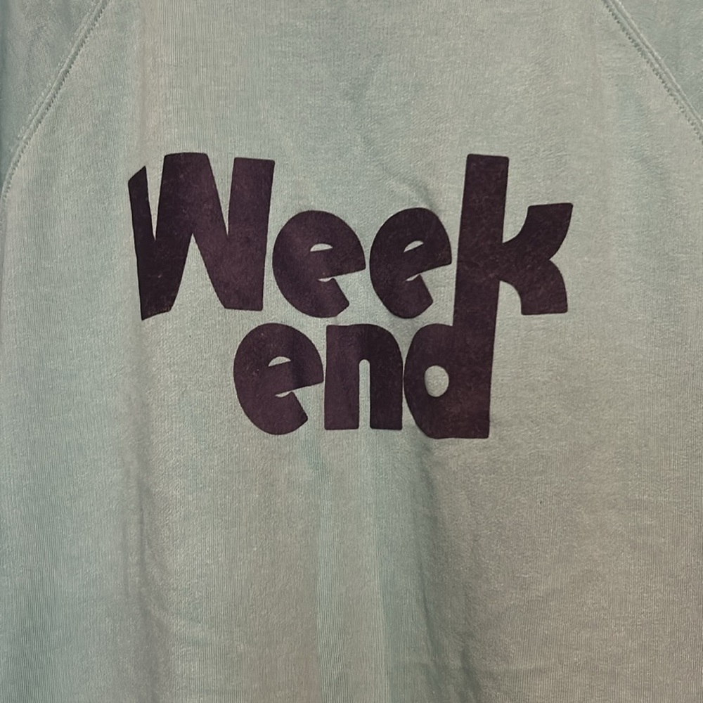 Lou & Grey Green Oversized “Weekend” Sweatshirt Size Medium - Picture 2 of 6